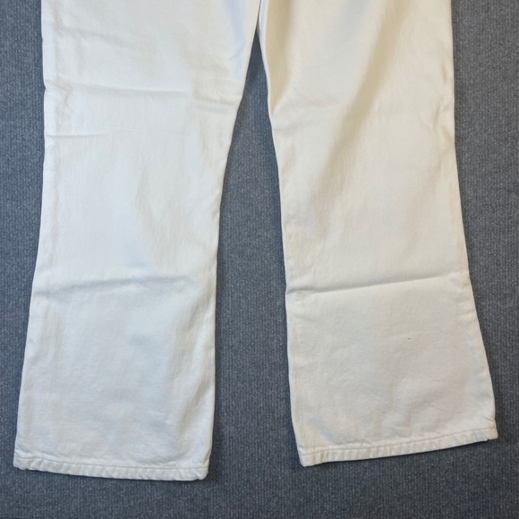 Zara Women White Denim Wide Leg Crop Jeans Size 4 - 30x28 Casual‎ Baggy Pockets - Picture 6 of 12